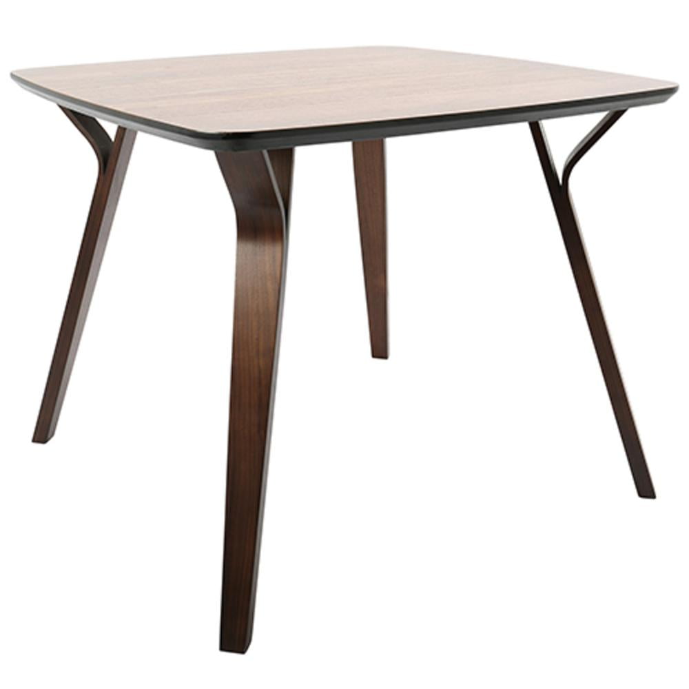 Mid-Century Modern Square Walnut Dining Table with Bentwood Legs