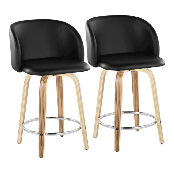 LumiSource Fran 24" Fixed-Height Counter Stool - Set of 2