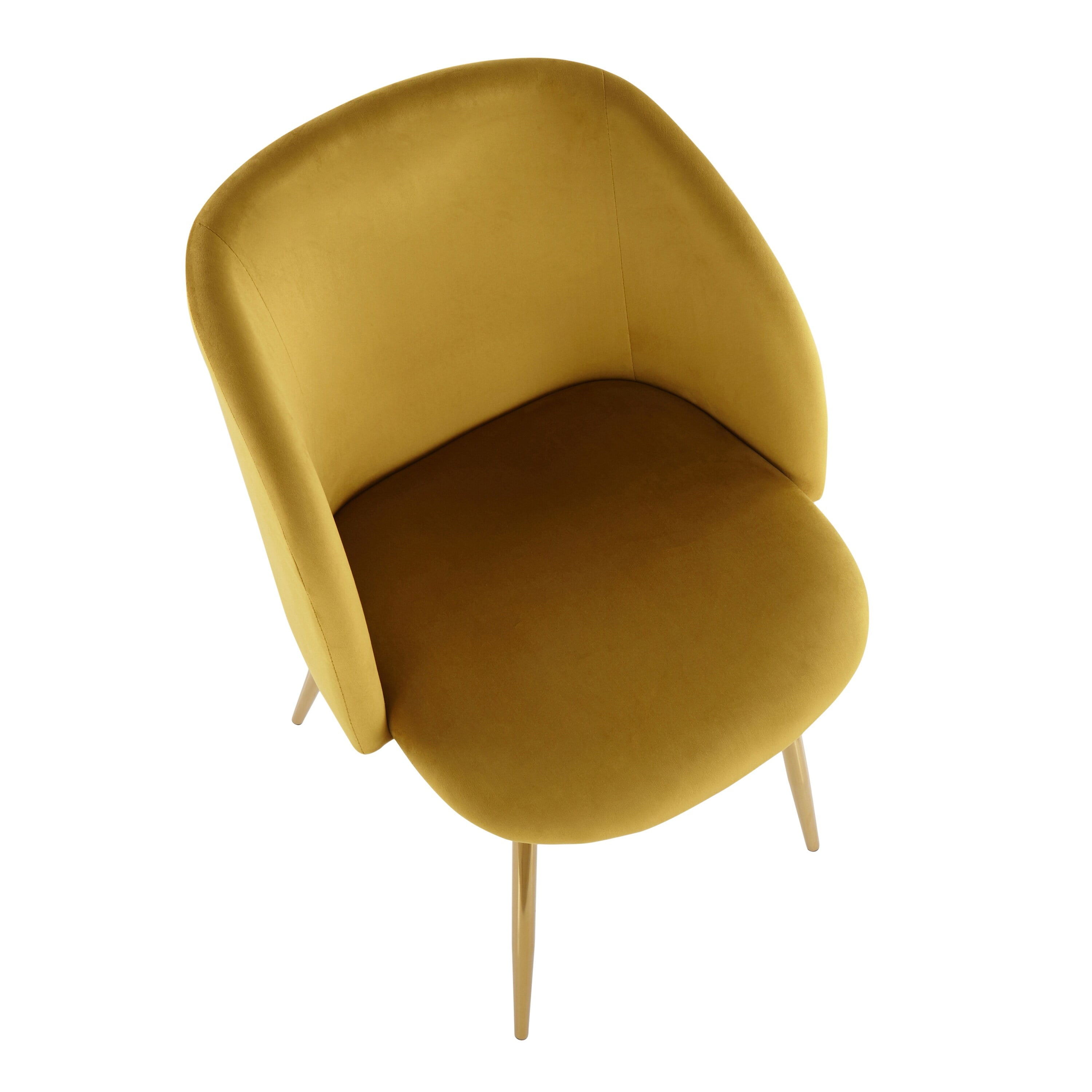 Set of 2 Contemporary High-Back Chartreuse Velvet Dining Chairs
