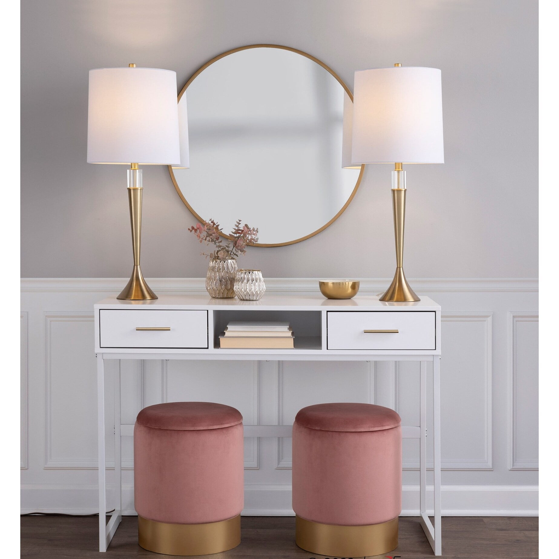 Franklin 32" Sleek Wood & Metal Console Table with Storage
