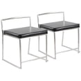 thumbnail image 1 of LumiSource Fuji Contemporary Stackable Dining Chair in Black Faux Leather - Set Of 2, 1 of 6