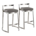 thumbnail image 1 of Fuji DLX Counter Stools for Kitchen Counter in Stainless Steel and Faux Leather, Counter Height Chairs, Bar Stools Set of 2, Counter Height Chairs, Bar Stools For Kitchen Island, 1 of 6