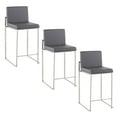 thumbnail image 1 of LumiSource Fuji High Back 26" Fixed-Height Counter Stool - Set Of3, 1 of 6