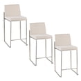 thumbnail image 1 of Fuji High Back Counter Stools for Kitchen Counter, Counter Height Chairs, Bar Stools Set of 3 with Backs, Counter Stools Set of 3, Bar Stools Set of 3 Counter Height (Beige Fabric), 1 of 6