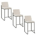 thumbnail image 1 of Fuji High Back Counter Stools for Kitchen Counter, Counter Height Chairs, Bar Stools Set of 3 with Backs, Counter Stools Set of 3 Black, Bar Stools Set of 3 Counter Height (Beige Fabric), 1 of 6