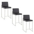 thumbnail image 1 of LumiSource Fuji High Back 26" Fixed-Height Counter Stool - Set of 3, 1 of 6