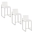 thumbnail image 1 of Fuji High Back Counter Stools for Kitchen Counter, Counter Height Chairs, Bar Stools Set of 3 with Backs, Counter Stools Set of 3, Bar Stools Set of 3 Counter Height (White Velvet), 1 of 6