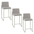 thumbnail image 1 of Fuji High Back Counter Stools for Kitchen Counter, Counter Height Chairs, Bar Stools Set of 3 with Backs, Counter Stools Set of 3, Bar Stools Set of 3 Counter Height (Grey Fabric), 1 of 6