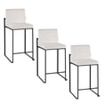 thumbnail image 1 of Fuji High Back Counter Stools for Kitchen Counter, Counter Height Chairs, Bar Stools Set of 3 with Backs, Counter Stools Set of 3 Black, Bar Stools Set of 3 Counter Height (White Velvet), 1 of 6