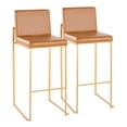 thumbnail image 1 of Fuji High Back Bar Stool, Bar Chairs, Bar Stools Set of 2 (Camel Faux Leather), 1 of 6