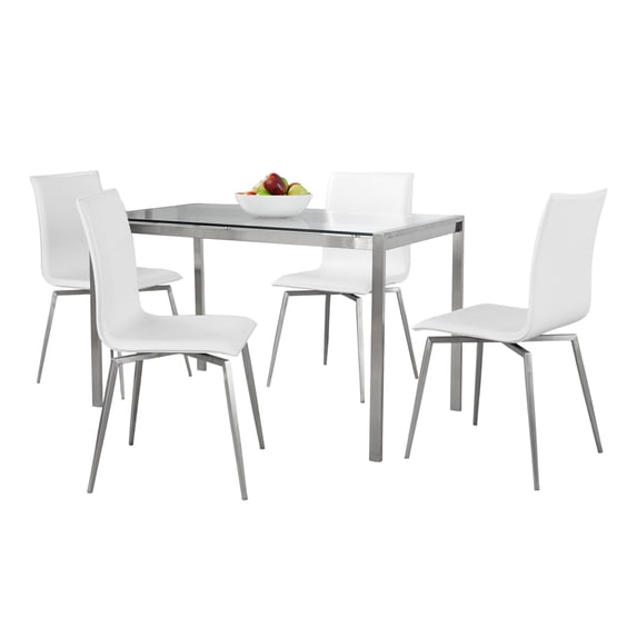 Fuji-Mason Upholstered Swivel Dining Set - 5 Piece, Small Dining Table Set for 4, Kitchen Table Chairs Set of 4, Kitchen & Dining Room Sets, Kitchen Table Sets, Dining Room Table Set for 4