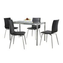LumiSource Fuji-Mason Upholstered Swivel Dining Set - 5 Piece