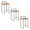 thumbnail image 1 of LumiSource Fuji Stacker 26" Fixed-Height Counter Stool - Set of 3 in Black Metal, 1 of 13