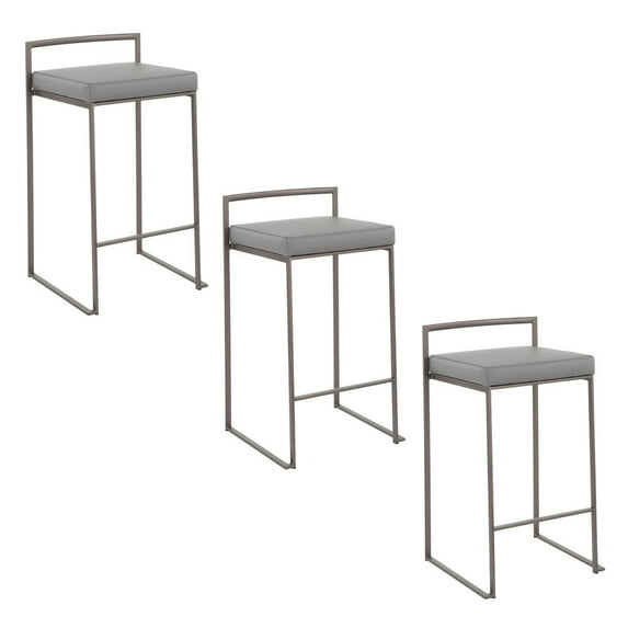 LumiSource Fuji Stacker 26" Fixed-Height Counter Stool - Set of 3