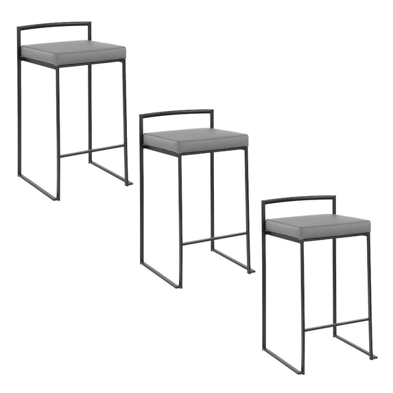 LumiSource Fuji Stacker 26" Fixed-Height Counter Stool - Set of 3