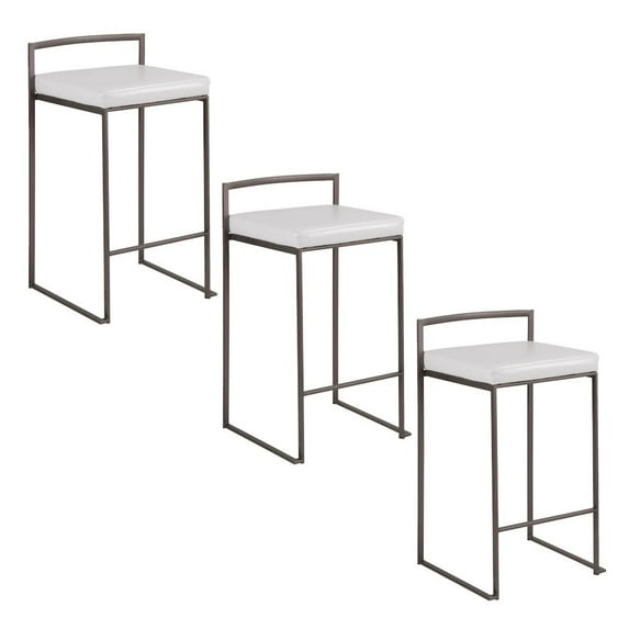 LumiSource Fuji Stacker 26" Fixed-Height Counter Stool - Set of 3