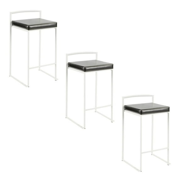 LumiSource Fuji Stacker 26" Fixed-Height Counter Stool - Set of 3