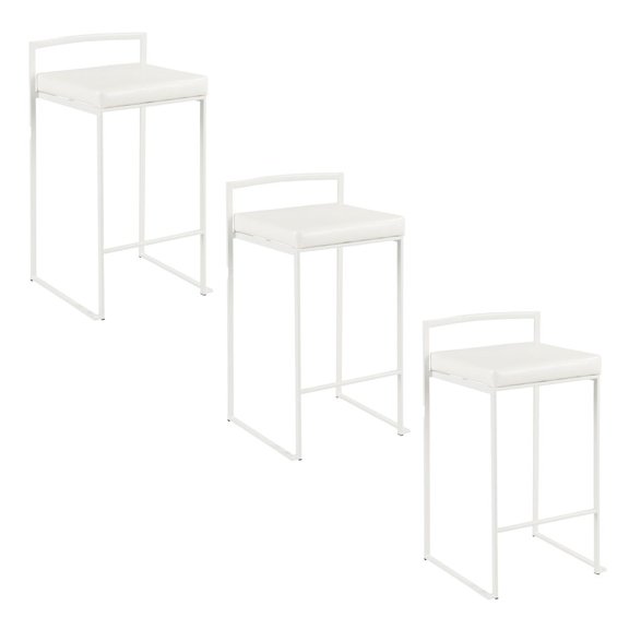 LumiSource Fuji Stacker 26" Fixed-Height Counter Stool - Set of 3