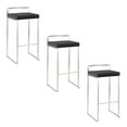 thumbnail image 1 of LumiSource Fuji Stacker 30" Fixed-Height Barstool - Set of 3 in Stainless Steel, 1 of 6