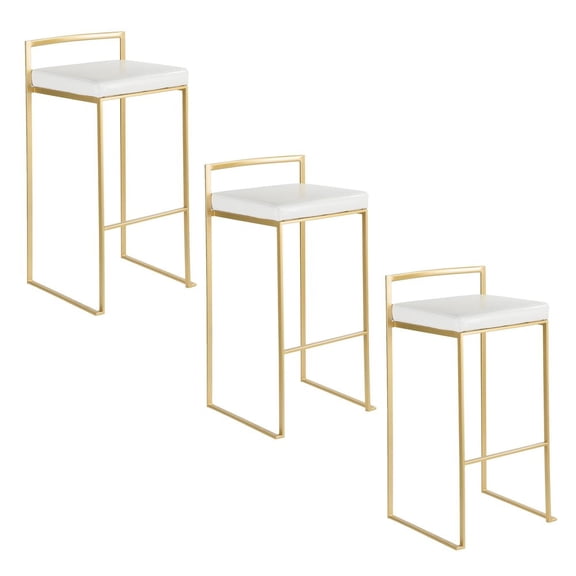 LumiSource Fuji Stacker 30" Fixed-Height Barstool - Set of 3