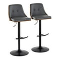thumbnail image 1 of Gianna Adjustable Bar Stool, Chrome Bar Stools, Bar Chairs, Swivel Bar Stools, Bar Stools Set of 2 (Grey), 1 of 6