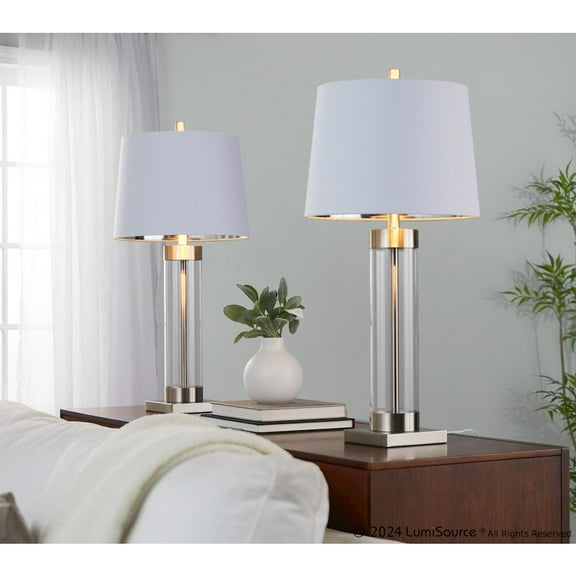LumiSource Glacier 30" Glass Table Lamp - Set of 2