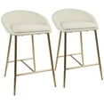 thumbnail image 1 of LumiSource Gold, Cream Fabric Matisse Counter Stool - Set of 2, 1 of 13