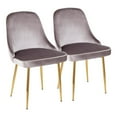 thumbnail image 1 of LumiSource Gold Frame, Silver Velvet Fabric Marcel Dining Chair - Set of 2, 1 of 12