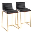 thumbnail image 1 of Mason Counter Stools for Kitchen Counter in Wood, Gold Metal, and Faux Leather, Counter Height Chairs, Bar Stools Set of 2, Counter Height Chairs, Bar Stools For Kitchen Island, 1 of 6