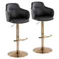 thumbnail image 1 of LumiSource Gold Metal, Black PU Boyne Adjustable Barstool - Set of 2, 1 of 6