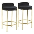 thumbnail image 1 of Chloe Contemporary Counter Stool in Gold Metal and Black Velvet by LumiSource - Set of 2, 1 of 13