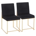 thumbnail image 1 of High Back Fuji Contemporary Dining Chair in Gold and Black Velvet by LumiSource - Set of 2, 1 of 5