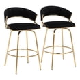 thumbnail image 1 of Jie Counter Stools for Kitchen Counter, Counter Height Chairs, Bar Stools Set of 2, Counter Height Chairs, Bar Stools for Kitchen Island, Black and Gold Bar Stool, 1 of 10