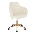 thumbnail image 1 of Boyne Office Chair, Home Office Chair with Wheels, Cream Fabric Desk Chair, Computer Chair, Home Office Desk Chair Comfy, Contemporary Desk Chair (Gold Metal), 1 of 6