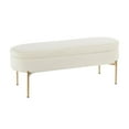 thumbnail image 1 of Chloe Contemporary/Glam Storage Bench in Gold Metal and Cream Velvet by LumiSource, 1 of 5