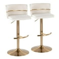 thumbnail image 1 of LumiSource Gold Metal, Cream Velvet Cinch Adjustable Barstool - Set of 2, 1 of 4
