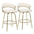 thumbnail image 1 of LumiSource Gold Metal, Cream Velvet Jie Fixed-height Counter Stool - Set of 2, 1 of 10