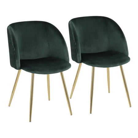 Lumisource Fran Pleated Waves Set Of 2 Chair In Gold Metal CH-FRANPLTWV AUVGN2