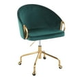 thumbnail image 1 of Claire Task Chair, Home Office Chair with Wheels, Gold Office Chair, Office Chair with Wheels, Computer Chair, Home Office Desk Chair Comfy, Contemporary Desk Chair (Green Velvet), 1 of 6