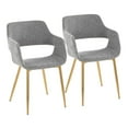 thumbnail image 1 of LumiSource Gold Metal, Grey Fabric Margarite Chair - Set of 2, 1 of 6