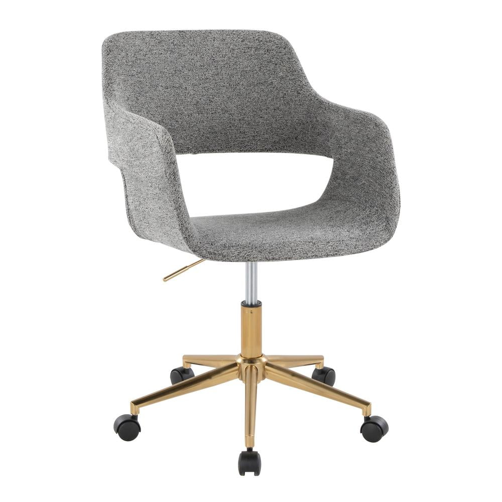 LumiSource Gold Metal, Grey Fabric Margarite Task Chair Walmart