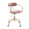 thumbnail image 1 of LumiSource Gold Metal, Pink Velvet Demi Office Chair, 1 of 9