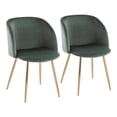 thumbnail image 1 of LumiSource Gold Metal, Sage Green Velvet Fran Chair - Set of 2, 1 of 12