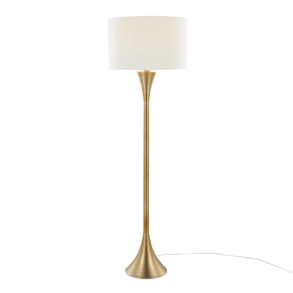 65" Plated Gold Metal Stick Slim Floor Lamp