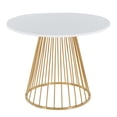 thumbnail image 1 of LumiSource Gold Metal, White MDF Canary Cosmo Dining Table, 1 of 5