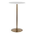 thumbnail image 1 of LumiSource Gold Metal, White MDF Pebble Dining or Bar Table, 1 of 3
