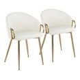thumbnail image 1 of LumiSource Gold Metal, White PU Claire Chair - Set of 2, 1 of 13