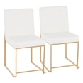 thumbnail image 1 of High Back Fuji Contemporary Dining Chair in Gold and White Faux Leather by LumiSource - Set of 2, 1 of 10