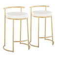 thumbnail image 1 of LumiSource Gold Metal, White PU Round Fuji 26" Fixed-Height Counter Stool - Set of 2, 1 of 8