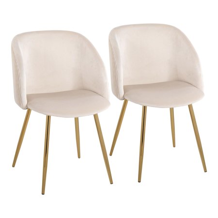 Lumisource Fran Pleated Waves Set Of 2 Chair In Gold Metal CH-FRANPLTWV AUVW2